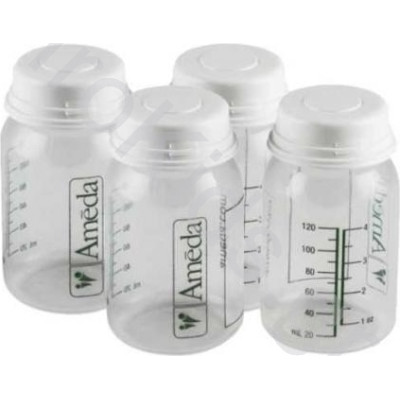 Ameda Φιάλες Φύλαξης Μητρικού Γάλακτος-Breast Milk Storage Bottles 120ml 4 Τεμ.