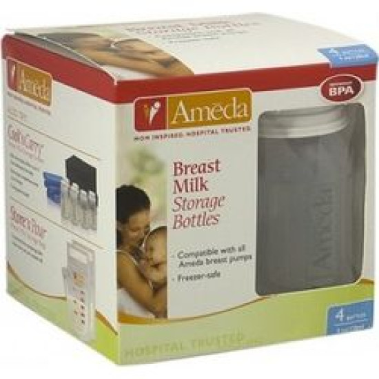 Ameda Φιάλες Φύλαξης Μητρικού Γάλακτος-Breast Milk Storage Bottles 120ml 4 Τεμ.