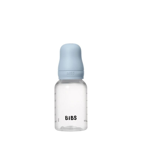 Bibs Πλαστικό Μπιμπερό με Στρογγυλή Θηλή Silicone Aργής ροής 150ml Baby Blue