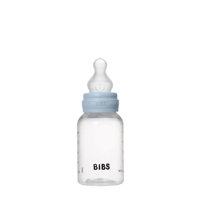 Bibs Πλαστικό Μπιμπερό με Στρογγυλή Θηλή Silicone Aργής ροής 150ml Baby Blue