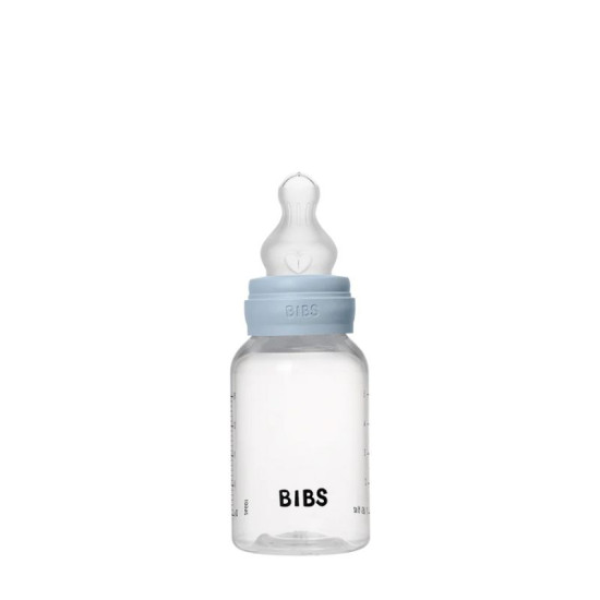 Bibs Πλαστικό Μπιμπερό με Στρογγυλή Θηλή Silicone Aργής ροής 150ml Baby Blue