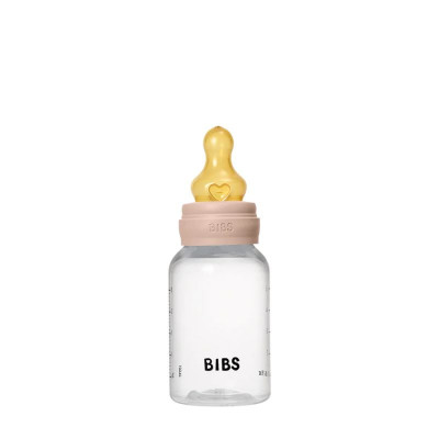 Bibs Πλαστικό Μπιμπερό με Στρογγυλή Θηλή Latex Aργής ροής 150ml Blush