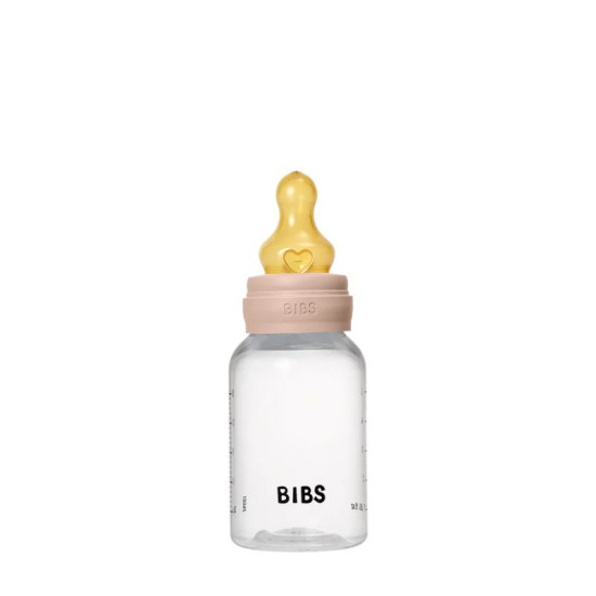 Bibs Πλαστικό Μπιμπερό με Στρογγυλή Θηλή Latex Aργής ροής 150ml Blush