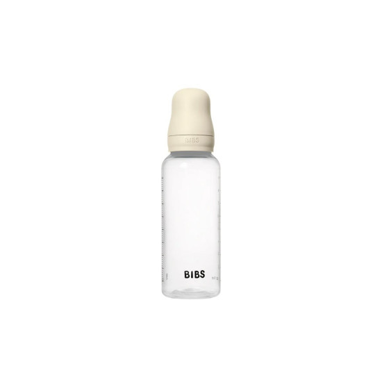 Bibs Πλαστικό Μπιμπερό με Στρογγυλή Θηλή Silicone Mεσαίας ροής 270ml Ivory