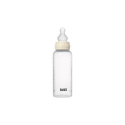 Bibs Πλαστικό Μπιμπερό με Στρογγυλή Θηλή Silicone Mεσαίας ροής 270ml Ivory