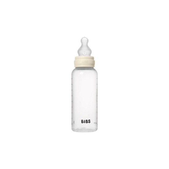 Bibs Πλαστικό Μπιμπερό με Στρογγυλή Θηλή Silicone Mεσαίας ροής 270ml Ivory