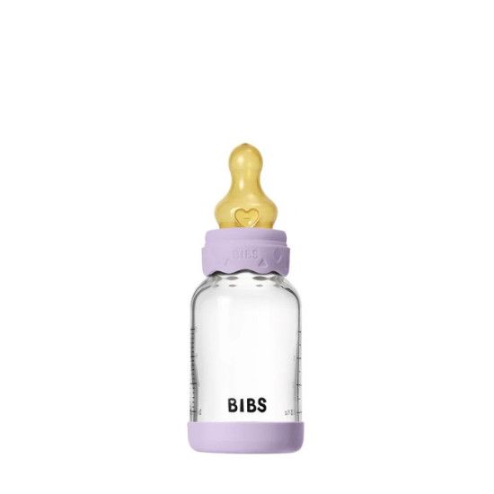 Bibs Γυάλινο Μπιμπερό Boheme με Στρογγυλή Θηλή latex Αργής ροής 120ml Violet Sky