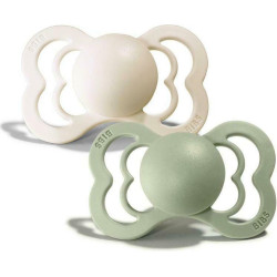 Bibs Πιπίλες 2τμχ Supreme Silicone No2 Symmetrical Ivory/Sage