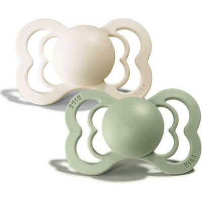 Bibs Πιπίλες 2τμχ Supreme Silicone No2 Symmetrical Ivory/Sage