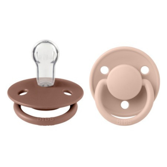 Bibs Πιπίλες De Lux One Size Silicone 2τμχ Woodchuck/Blush