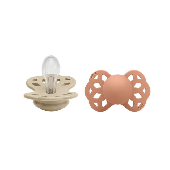 Bibs Πιπίλες 2τμχ Infinity Silicone No1 Symmetrical Vanilla/Peach