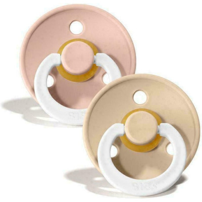 Bibs Πιπίλες 2τμχ Colour Latex No1 Symmetrical Glow Blush/Vanilla