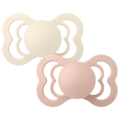 Bibs Πιπίλες 2τμχ Supreme Silicone No2 Symmetrical Ivory/Blush