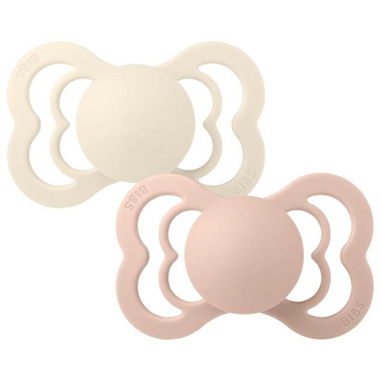 Bibs Πιπίλες 2τμχ Supreme Silicone No2 Symmetrical Ivory/Blush