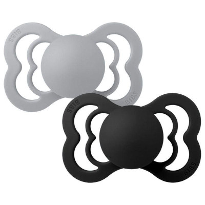 Bibs Πιπίλες 2τμχ Supreme Silicone No2 Symmetrical Cloud/Black