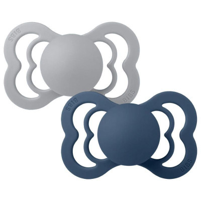 Bibs Πιπίλες 2τμχ Supreme Silicone No2 Symmetrical Cloud/Steel Blue
