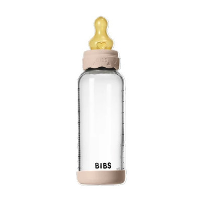 Bibs Γυάλινο Μπιμπερό Boheme με Στρογγυλή Θηλή latex Μεσαίας ροής 240ml Blush