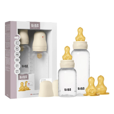 Bibs Σετ Μπιμπερό Grow & Flow με Θηλή Latex 150ml/270ml Ivory