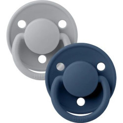 Bibs Πιπίλες De Lux One Size Silicone 2τμχ Cloud/Steel Blue