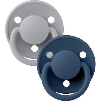 Bibs Πιπίλες De Lux One Size Silicone 2τμχ Cloud/Steel Blue