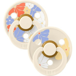 Bibs Πιπίλες 2τμχ Studio Colour Latex No2 Morning Bloom Ivory Mix