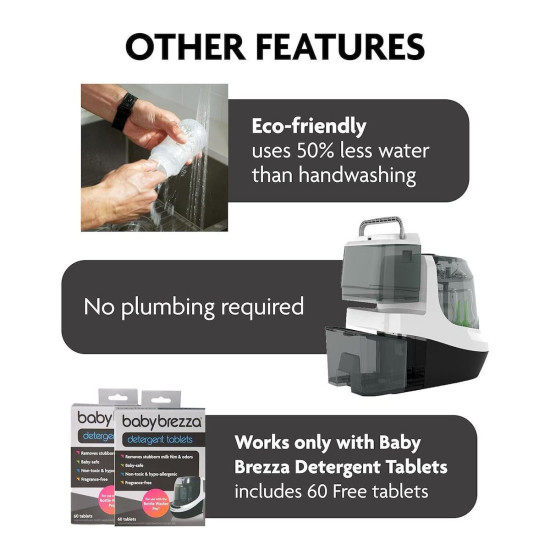 Baby Brezza Bottle Washer Pro & Sterilizer Portable Noir et Blanc
