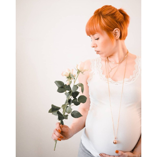 Bola Μενταγιόν Εγκυμοσύνης Ροζ Χρυσό Λουλούδι VO202