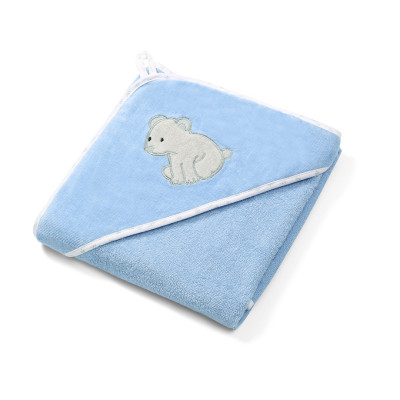 BabyOno Πετσέτα με Κουκούλα Velour Blue Bear 100x100cm BN540/04