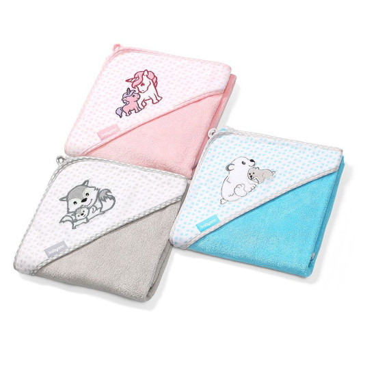 BabyOno Πετσέτα με Κουκούλα Pink Unicorn 75x75cm BN345/01