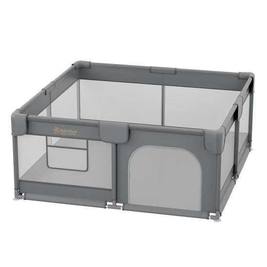 Bebe Stars Παρκοκρέβατο Τετράγωνο 150x150cm Playzen Grey