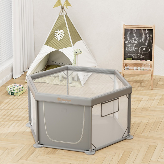 Bebe Stars Παρκοκρέβατο Πολύγωνο Nestilo Grey