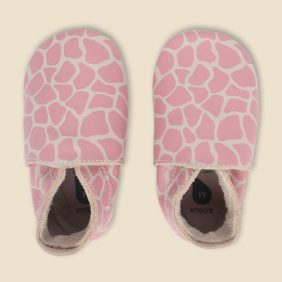 Bobux Soft sole Δερμάτινο Βρεφικό Παπούτσι Giraffe Print Milk