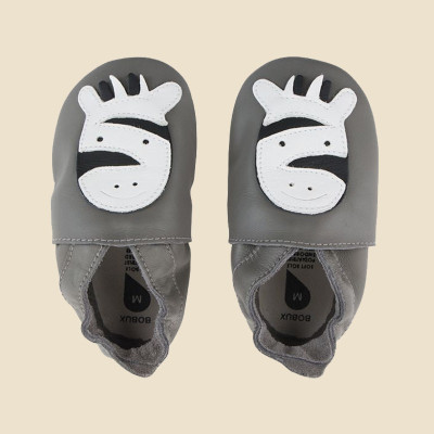 Bobux Soft sole Δερμάτινο Βρεφικό Παπούτσι Zebra Grey