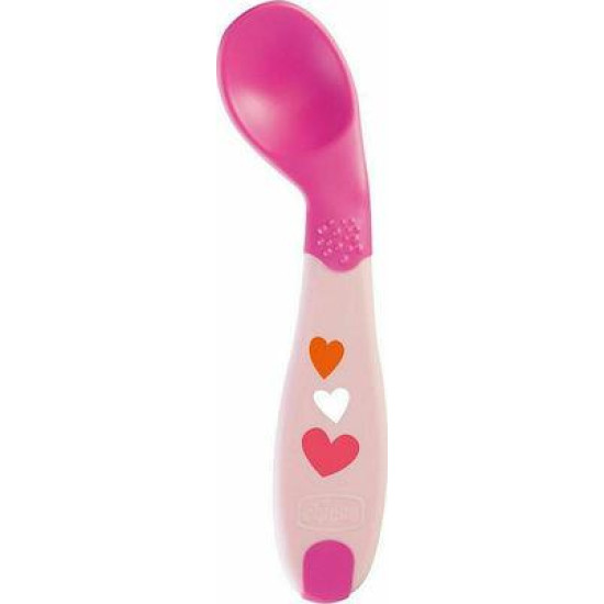Chicco First Spoon Βρεφικό Κουτάλι Αρχής Σιλικόνης 8m+ Pink