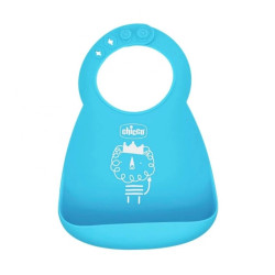 Chicco Αδιάβροχη Σαλιάρα Σιλικόνης με Τσέπη Σιελ