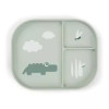 Done By Deer Παιδικό Πιάτο με χωρίσματα Happy Clouds Croco Green
