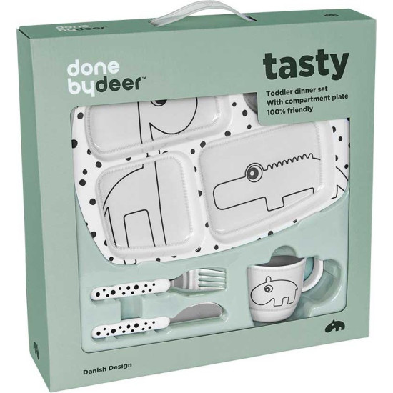 Done by Deer Σετ Φαγητού Toddler Happy Dots Grey BR74861
