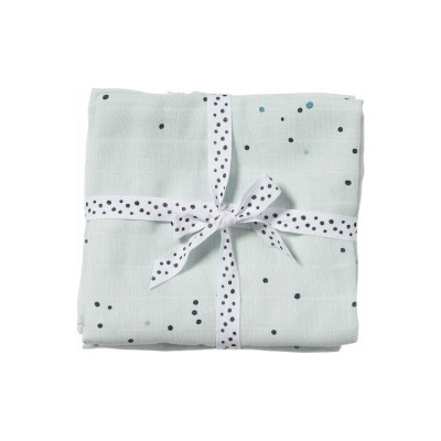 Done By Deer  Κουβέρτα Φασκιώματος Σετ 2τμχ 120x120 Dreamy Dots Blue