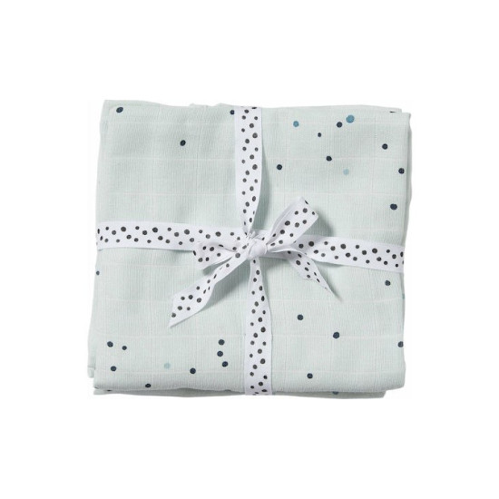 Done By Deer  Κουβέρτα Φασκιώματος Σετ 2τμχ 120x120 Dreamy Dots Blue