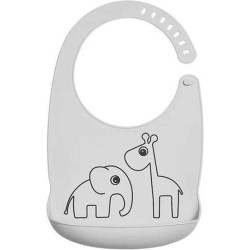 Done By Deer Σαλιάρα Σιλικόνης Deer Friends Grey