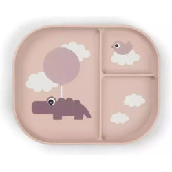 Done by deer Πιατάκι Με Χωρίσματα Happy Clouds Powder 22x18cm