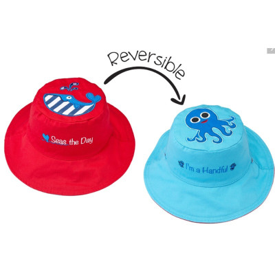 FlapJackKids Καπέλο Διπλής Όψης UPF50+ Whale/Octopus LUV0146