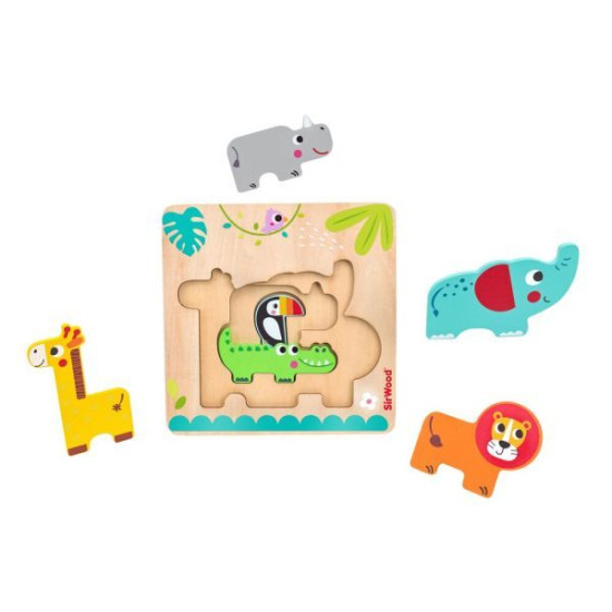 Globo SirWood Ξύλινο Παζλ Zoo