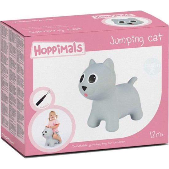 Hoppimals Jumping Cat Φουσκωτό Παιχνίδι Χοπ Χοπ Γάτα Grey TFF-NN162