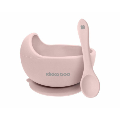 Kikka Boo Yummy Μπολ σιλικόνης με κουτάλι Pink 31302040114