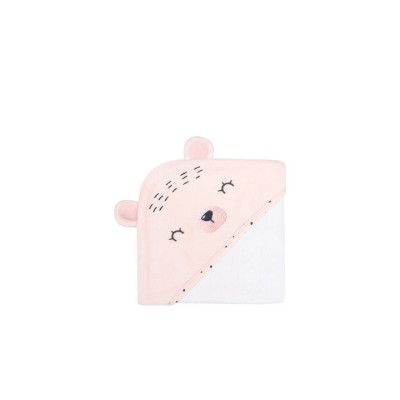 Kikka Boo Hooded Towel Παιδική Πετσέτα Μπάνιου με Κουκούλα 90x90cm Bear with Me Pink 31104010059