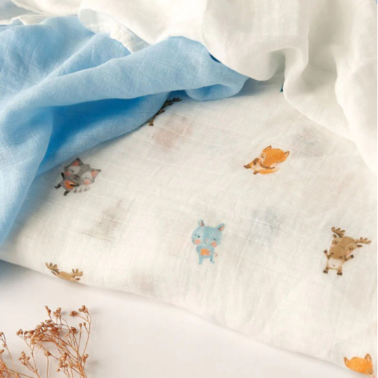 Kiokids Μουσελίνα Bamboo Woodland 70x70εκ. Σετ 3τμχ.
