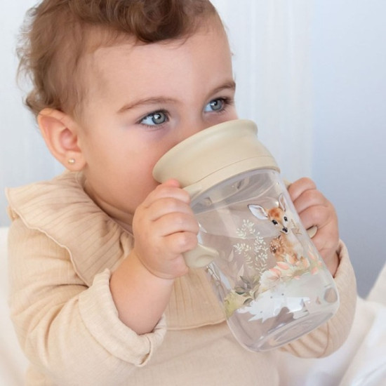 Kiokids Εκπαιδευτικό Ποτηράκι My Deer 330ml 12m+ Μπεζ