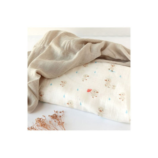 Kiokids Μουσελίνα Bamboo Goose 120x120εκ. Σετ 2τμχ.