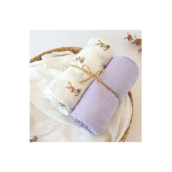 Kiokids Μουσελίνα Bamboo Lavender Bunny 120 x120εκ. Σετ 2τμχ.